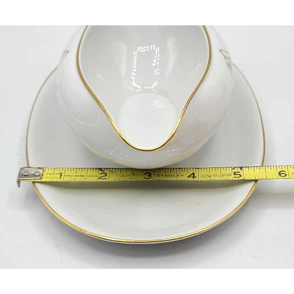 Vtg KPM Krister China Germany Sauce Gravy Boat and Creamer. Gold Rose Design - Picture 8 of 16